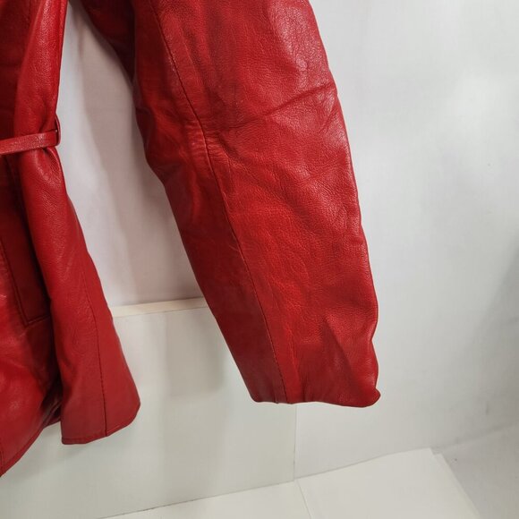 DC Collection Red Leather Jacket Size Small - Picture 4 of 12